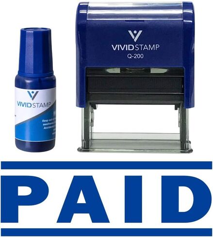 Paid Self Inking Rubber Stamp Combo with Refill (Red Ink) - Medium in Saudi Arabia