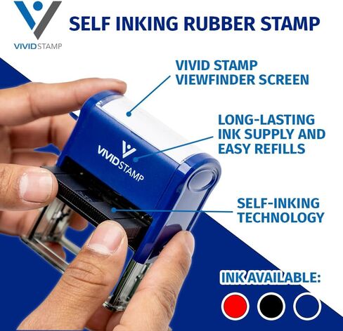 Paid Self Inking Rubber Stamp Combo with Refill (Red Ink) - Medium in Saudi Arabia