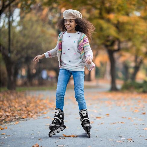 Navaris Adjustable Inline Skates - for Adults, Women, Men, Teens, Kids, Boys, Girls - Adult or Children's Unisex Roller Skates - S M L in Saudi Arabia