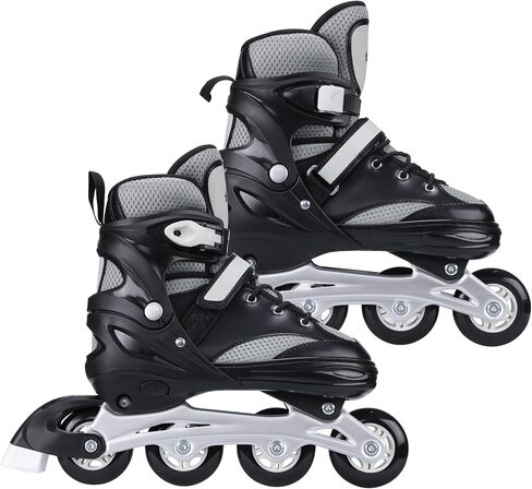 Navaris Adjustable Inline Skates - for Adults, Women, Men, Teens, Kids, Boys, Girls - Adult or Children's Unisex Roller Skates - S M L in Saudi Arabia