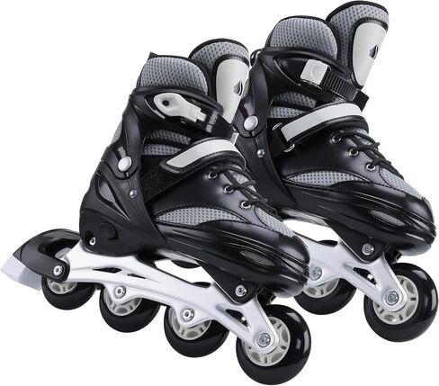 Navaris Adjustable Inline Skates - for Adults, Women, Men, Teens, Kids, Boys, Girls - Adult or Children's Unisex Roller Skates - S M L in Saudi Arabia