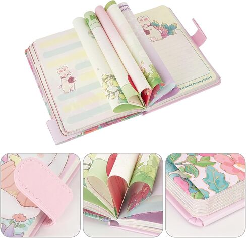 Cute Cartoon Notebook Kawaii Journal Notebook Japanese Sketchbook Leather Cover Diary Notepad Travel Notebook,Green in Kuwait
