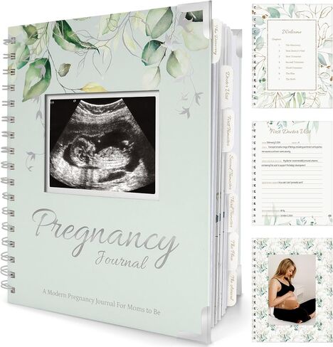 Pregnancy Journal Memory Book - 90 Pages Hardcover Pregnancy Book, Pregnancy Planner, Pregnancy Journals for First Time Moms, Baby Memory Book, Ultrasound Baby Book Memory, Mother's Day Gifts (Sage) in Saudi Arabia