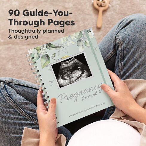 Pregnancy Journal Memory Book - 90 Pages Hardcover Pregnancy Book, Pregnancy Planner, Pregnancy Journals for First Time Moms, Baby Memory Book, Ultrasound Baby Book Memory, Mother's Day Gifts (Sage) in Saudi Arabia