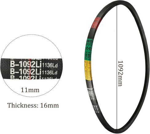 B-991 Rubber V-Belts - [991 mm Inner Girth] Wrapped B Section Industrial Power Drive Belt for Transmission Use, 16mm Width 11mm Thick in Kuwait
