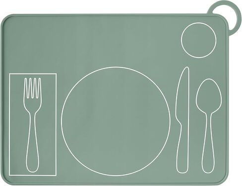 Kids Silicone Montessori Placemat for Toddlers | Children Plate Mat for Dining Table Setting | by Fire Rooster Kids (Green, 1) in Saudi Arabia