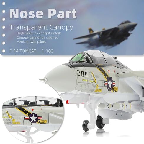 F-14A Tomcat 1/100 Metal Airplane Model Kits with Stand VF-84 Jolly Rogers DieCast Alloy Fighter Model Jet Replica Pre-Build Military Aircraft Collection for Display or Gift in Saudi Arabia