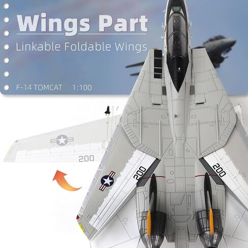 F-14A Tomcat 1/100 Metal Airplane Model Kits with Stand VF-84 Jolly Rogers DieCast Alloy Fighter Model Jet Replica Pre-Build Military Aircraft Collection for Display or Gift in Saudi Arabia