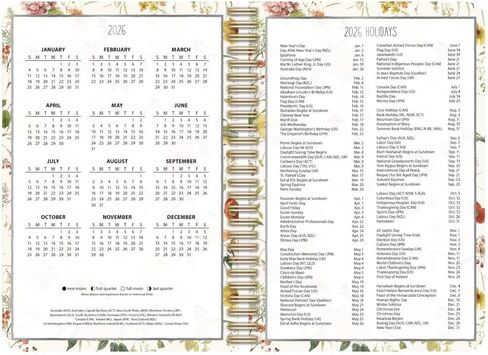 شركات Lang ، Matercolor Seasons 2026 Planner ، 6.5 '× 9' '، تقويم أسبوعي مع ملزمة تدبيس in Saudi Arabia