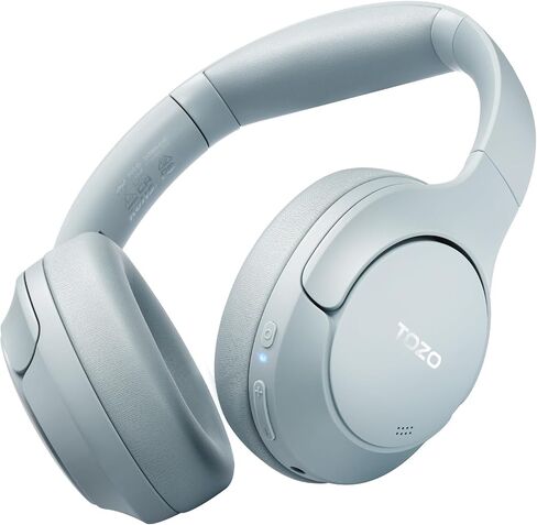 TOZO HT2 Hybrid Active Noise Cancelling Headphones, Wireless Over Ear Bluetooth Headphones, 60H Playtime, Hi-Res Audio Custom EQ via App Deep Bass Comfort Fit Ear Cups, for Home Office Travel Khaki in Saudi Arabia