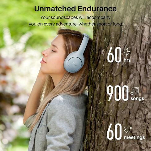 TOZO HT2 Hybrid Active Noise Cancelling Headphones, Wireless Over Ear Bluetooth Headphones, 60H Playtime, Hi-Res Audio Custom EQ via App Deep Bass Comfort Fit Ear Cups, for Home Office Travel Khaki in Saudi Arabia