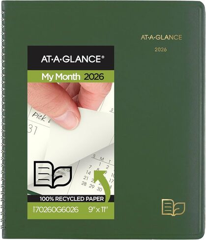 AT-A-GLANCE 2026 Planner, Monthly, 9" x 11", Large, Recycled, Green (70260G6026) in Saudi Arabia