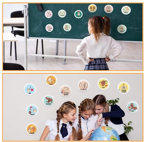 36 PCS ASL Classroom LADE CASSROMRACH CASSMARTING LAND Signal Decor Scip Language Language Most Progerers Bulletin Bulletin Board Nonverfall in Saudi Arabia