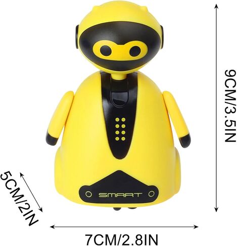 Mini Magic Inductive Robot Toy TracerBot Interactive Follow Black Line with LED Light Educational Toys for Kids(Orange) in Saudi Arabia