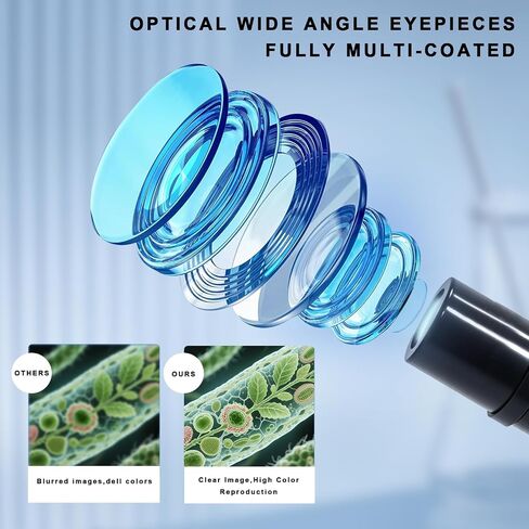 [Dual Power Supply] Compound Monocular Microscope 40X-2000X for Adults & Students – All-Metal STEM Lab Kit w/Glass Optics, Dual LED, Slides & Carry Case in Saudi Arabia