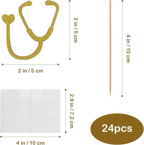 24pcs دكتور الحلوى كب كيك تختار لممرضة الطبيب المعدات الطبية تخرج تخرج الزخارف الرجال in Kuwait
