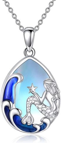 TIGER RIDER Shark Pendant Necklace Sterling Silver Anchor Abalone Necklace for Women Men Ocean Jewelry Birthday Gifts in Saudi Arabia