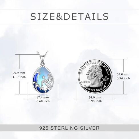 TIGER RIDER Shark Pendant Necklace Sterling Silver Anchor Abalone Necklace for Women Men Ocean Jewelry Birthday Gifts in Saudi Arabia