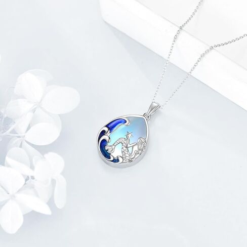 TIGER RIDER Shark Pendant Necklace Sterling Silver Anchor Abalone Necklace for Women Men Ocean Jewelry Birthday Gifts in Saudi Arabia