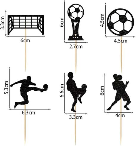 Morndew 24 PCS Sports Fan with Soccer Shirt Football Goal Cupcake Toppers for Theme Party Birthday Party Wedding Party Decorations in Saudi Arabia