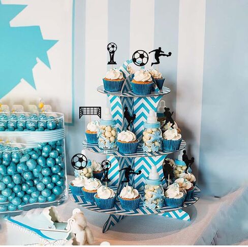 Morndew 24 PCS Sports Fan with Soccer Shirt Football Goal Cupcake Toppers for Theme Party Birthday Party Wedding Party Decorations in Saudi Arabia