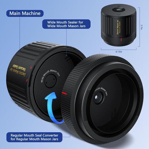 طقم سدادة كهربائية لجرة ميسون للفم العريض وبرطمان ميسون للفم العادي - أبيض in Kuwait