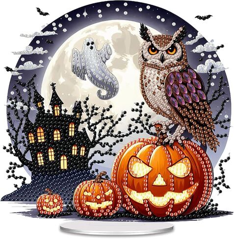 زميل DIY Diy Diamond Order Ornament Halloween ، Crystal Diamond Art Painting الحجارة ذات الوجهين المزدوج ، زخرفة الماس للبالغين المبتدئين ديكور المكتب الحرف اليدوية in Kuwait