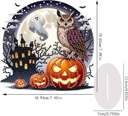 زميل DIY Diy Diamond Order Ornament Halloween ، Crystal Diamond Art Painting الحجارة ذات الوجهين المزدوج ، زخرفة الماس للبالغين المبتدئين ديكور المكتب الحرف اليدوية in Kuwait