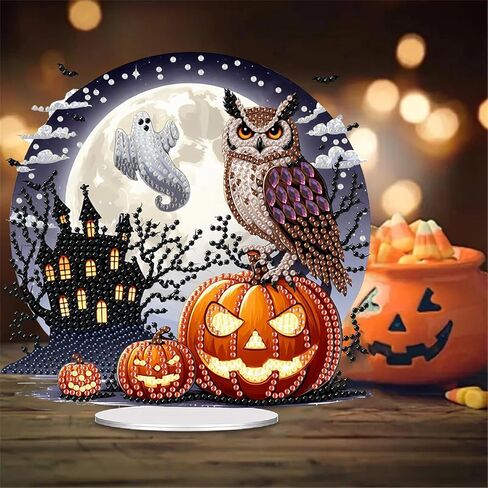 زميل DIY Diy Diamond Order Ornament Halloween ، Crystal Diamond Art Painting الحجارة ذات الوجهين المزدوج ، زخرفة الماس للبالغين المبتدئين ديكور المكتب الحرف اليدوية in Kuwait