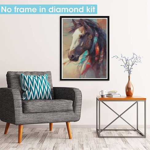 Pavemlo 5D Diamond Art Kits for Adults Brown Horse, Full Drill Diamond Art Animals Pictures Paint with Diamonds, DIY Cross Stitch Jewel Art Rhinestone Craft for Home Wall Decor 12X16 inch in Saudi Arabia