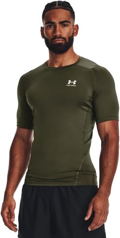Armour HeatGear Compression Short-Sleeve T-Shirt Under Armour Mens, (390) Marine Od Green / / White, X-Large in Saudi Arabia