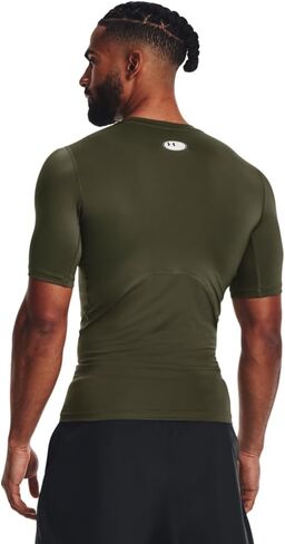 Armour HeatGear Compression Short-Sleeve T-Shirt Under Armour Mens, (390) Marine Od Green / / White, X-Large in Saudi Arabia