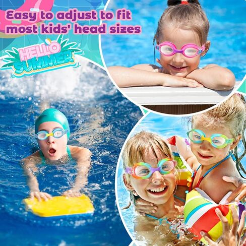 12 Pcs Kids Swimming Goggles No Leaking Anti Fog Kids Swim Goggles Kids Goggles Glasses for Girls Boys with Nose Clips Ear Plugs for Toddler Youth Pool Ages 3-15, 6 Styles in Saudi Arabia