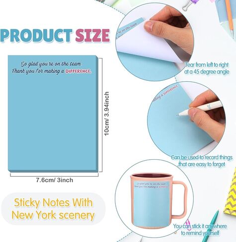 Thenshop 24 PCS تقدير الموظف ملاحظات لزجة 3 × 4 '' الملاحظات الملهمة اللزجة شكرا لك هدايا مضحكة ملفات لاصق مضحكة لزملاء العمل ممرضة الممرضة اللوازم المكتبية (الباستيل) in Saudi Arabia