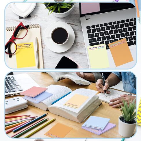 Thenshop 24 PCS تقدير الموظف ملاحظات لزجة 3 × 4 '' الملاحظات الملهمة اللزجة شكرا لك هدايا مضحكة ملفات لاصق مضحكة لزملاء العمل ممرضة الممرضة اللوازم المكتبية (الباستيل) in Saudi Arabia