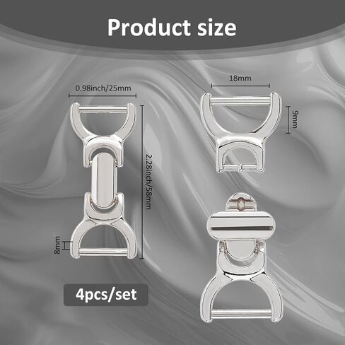 SUPERFINDINGS 4Pcs Buckle Metal Closure 2.28x0.98inch Double D-Ring Snaffle Bit Twist Lock Closure Buckles for DIY Bag in Saudi Arabia