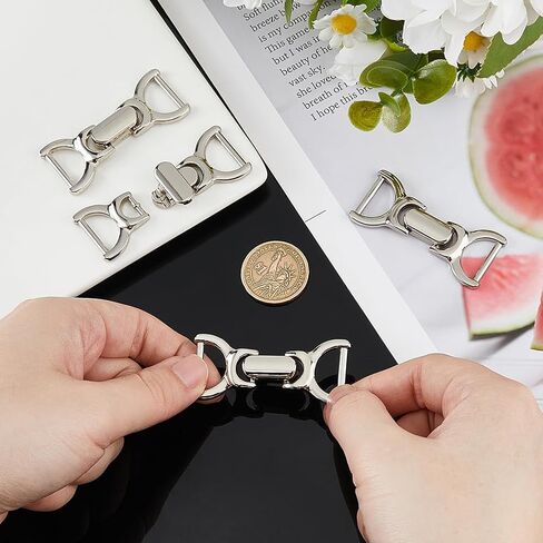 SUPERFINDINGS 4Pcs Buckle Metal Closure 2.28x0.98inch Double D-Ring Snaffle Bit Twist Lock Closure Buckles for DIY Bag in Saudi Arabia