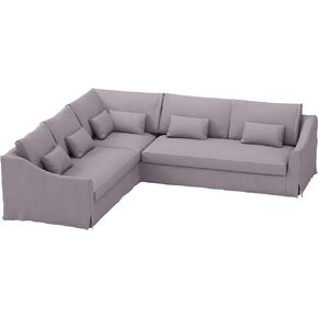 Right Side Longer When Facing Farlov 5 Seat Corner Sofa Replacement Cover Compatible for IKEA Farlove 2 + 3 Sectional Slipcover Only! (Polyester Flax Light Gray Other Side)