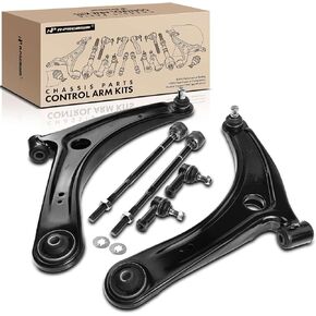 A-Premium Set of 6, Front Lower Control Arm, Inner Outer Tie Rod End, Compatible with Mitsubishi Outlander 2007-2013, Lancer 2008-2016