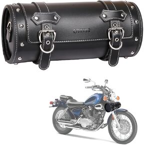 Motorcycle PVC Leather Tool Bag -Universal Fork Bag, Motorcycle Handlebar Bag Motorcycle Tool Bag Motorcycle Roll Bag Saddlebags Handlebar Bag Sissy Bar Storage Tool Bag With 2 Straps(black) in Saudi Arabia
