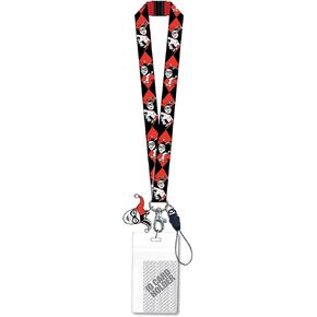 DC Harley Quinn Lanyard with PVC Dangle , Red