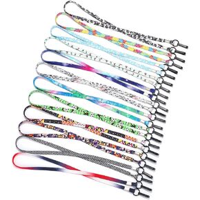 12 Pack Fun Face Mask Lanyards for Kids and Adults, Cute Mask Chain Necklace Strap for Women Men Boys Girls, Double Clips Lanyard for Badge Holders