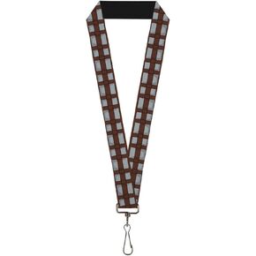 Buckle-Down Star Wars Lanyard, Star Wars Chewbacca Bandolier Bounding Browns Gray, Elastic