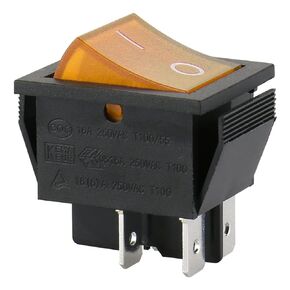 Baomain Boat Rocker Switch DPST ON/Off Snap 4 Pin Red Light 16A/250V UL TUV List (2, Red)