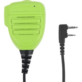 Lime Neon Green Radio Mic Shoulder Microphone IP54 Waterproof Speaker for Baofeng Kenwood Retivis UV-5R UV 5R BF-F8HP RT21 RT68 ar-152 ar-6 tk2312 rt22 tk 240 Walkie Talkie（2 Pin K1 Plug