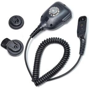 UAYESOK Heavy Duty Portable Walkie Talkie HT Speaker Mic Police Shoulder Microphone PTT for Motorola APX900 APX1000 APX4000 APX6000 APX7000 APX8000 XPR6350 XPR6550 XPR7350 W/Hands Free Mic Holder