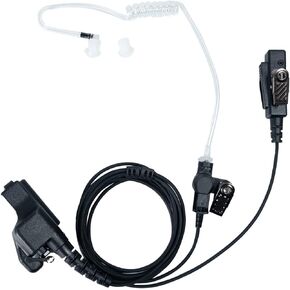 2 Wire Covert Acoustic Tube Surveillance Earpiece Headset Mic PTT Kit for Motorola XTS2500 XTS5000 XTS3000 XTS1500 Two Way Radio Walkie Talkie