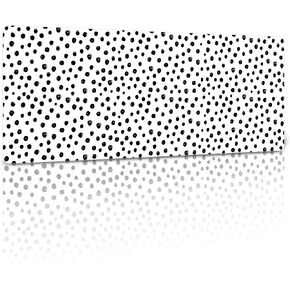 Polka Dot Black & Ivory White Mouse Pad, 31.5x11.8 Extended Large Gaming Mouse Pad Desk Mat 3mm, XL Long Computer Keyboard Mousepad,Non-Slip Base Stitched Edge Desk Decor