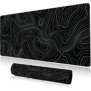 Extended Large Gaming Mouse Pad Dreamy Romantic Pink Sakura Butterflies XXL Size Keyboard Mouse Mat Desk Pad with Non Slip Rubber Base Stitched Edges Office Decor for Women Girls Men,35.4 x 15.7inch