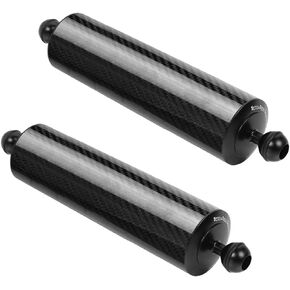 Red 5" Underwater Carbon Fiber Float Arm, for Ultralight, Aquatic Arm, Dual 1'' Ball Buoyancy Floating Arms Lighting System for Diving Tray Video Light/Strobe (2pack)